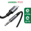 Cáp chuyển đổi Lightning sang Aux 3.5mm UGREEN US315 - Đạt chuẩn Mfi, vỏ bện nylon bền đẹp, chống rối