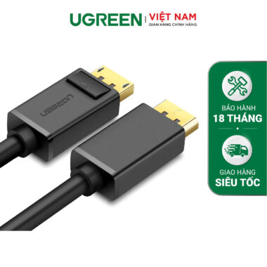 Dây cáp DisplayPort 2 đầu đực tốc độ 21.6Gbps dài 1-5M UGREEN DP102